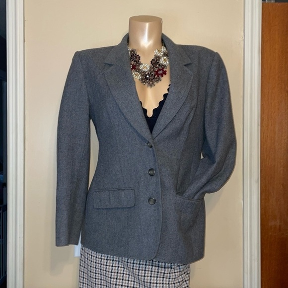 Pendleton women’s coat 10 jacket grey wool classic basic warm grey lined pockets - Picture 1 of 6